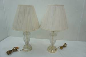 lot 101 image: Matching Lead Crystal Lamps 21 tall. The European Collection