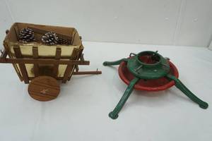 lot 105 image: Vintage Decorative Cart & Tree Stand