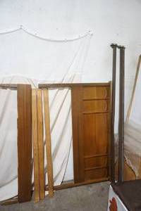 lot 123 image: Bed Frame (wood and metal)
