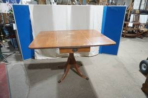 lot 130 image: Vintage Wooden Kitchen Table with drawer