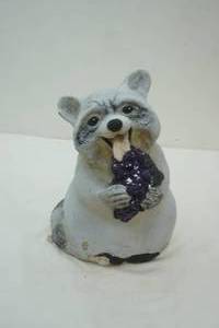 lot 155 image: Cement Racoon Sculpture 15 tall by 9 wide