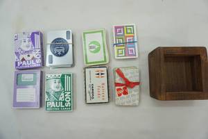 lot 162 image: Playing Cards and Wooden Box
