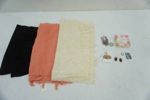 lot 163 image: Black Infinity Scarf and Womens Jewelry