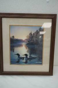 lot 176 image: Jamer Meger Loon Print, Framed, Matted