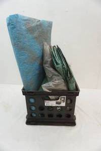 lot 207 image: Tarps, Canvas, and Sterilite Storage Crate