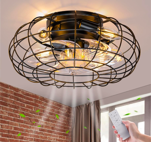 lot 119 image: Brand New Nook Nova Ceiling Fan with Lights 16 Caged Ceiling Fan Remote Control 8 Speed