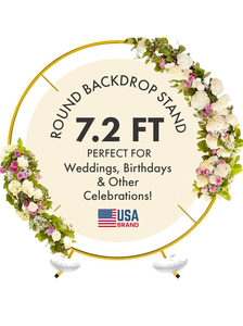 lot 125 image: Brand New 7.2ft Round Backdrop Stand Perfect for Weddings, Birthdays, and Other Celebrations -Arch Only