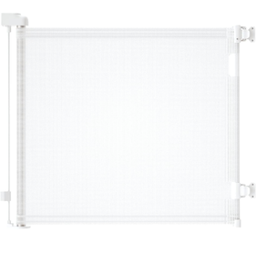 lot 144 image: Brand New Veraste Extra Wide Retractable Baby Gate White 33x137 $84.99 Retail