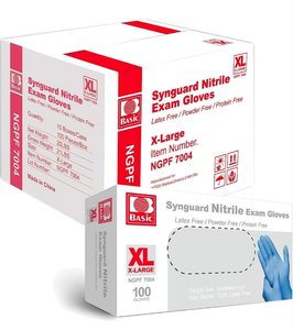 lot 136 image: Brand New Singuard Nitrile Exam Gloves Size XL 1,000pcs $47.99 Retail