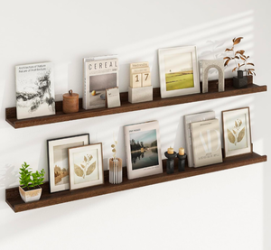 lot 142 image: Brand New Fun Memories Picture Ledge Shelf 48 Long Floating Shelf Brown $56.57 Retail