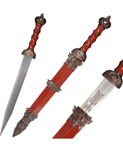 lot 160 image: Brand New Heartcos 17 Western Gladius Roman Sword Metal Red and Steel Short Style Dagger