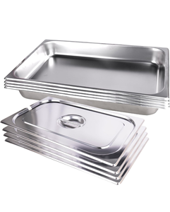 lot 163 image: Brand New Welkor 4pk of Stainless Steel 4 Deep Hotel Food Pan for Buffets at Home, Party or Restaurant $129.90 Retail