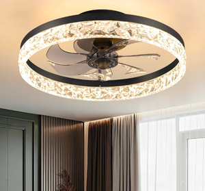lot 173 image: Brand New KDG 15.8 LED Ceiling Fan with Light 6 Wind Speeds 3 Colors for Any Room $59.99 Retail