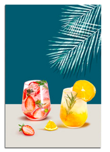 lot 175 image: Brand New Tropical Drink Painting 3pk 25x19x1