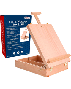 lot 196 image: Brand New US Art Supply Newport Large Adjustable Wood Desktop Easel with Storage $49.99 Retail