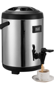 lot 106 image: Brand New Insulated Beverage Dispenser - Thermal 10L2.7Gal Stainless Steel Hot & Cold Drink Dispenser