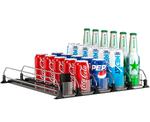 lot 208 image: Brand New Soda Can Dispenser Self Pushing Drink Organizer Adjustable Fridge Organizer