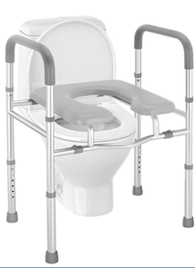 lot 216 image: Brand New Roylvan Raised Toilet Seat with Handles Adjustable Width and Height with Handles $79.99