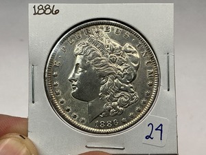 lot 24 image: 1886 Morgan Silver Dollar