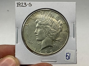 lot 51 image: 1923-S Peace Silver Dollar