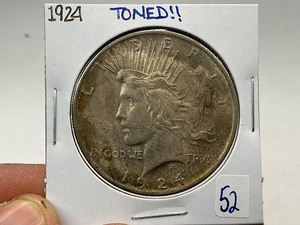 lot 52 image: 1924 Peace Silver Dollar