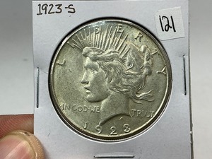 lot 121 image: 1923-S Peace Silver Dollar