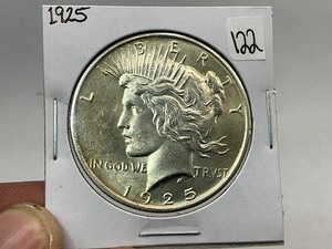 lot 122 image: 1925 Peace Silver Dollar