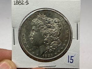 lot 15 image: 1882-S Morgan Silver Dollar