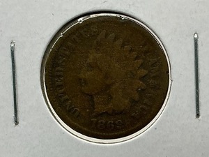 lot 54 image: 1869 Semi-Key Date Indian Head Cent