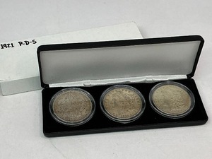lot 61 image: 3pc 1921 Silver Dollar P,D,& S