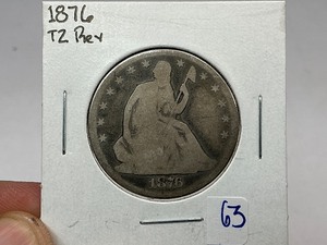 lot 63 image: 1876 T2 Rev Seated Half Dollar