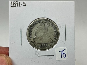 lot 75 image: 1891-S Seated Quarter