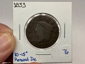 lot 76 image: 1833 Coronet Large Cent