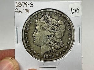 lot 100 image: 1879-S Rev 79 Morgan Silver Dollar