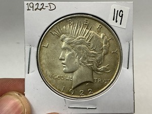 lot 119 image: 1922-D Peace Silver Dollar