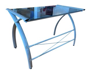 lot 10 image: Modern Glass and Metal Desk
