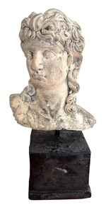 lot 77 image: Vintage Apollo Greek God of Light Bust Sculpture