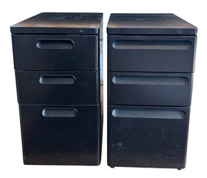 lot 80 image: Two Black Metal File Cabinets