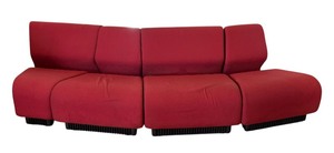 lot 11 image: Herman Miller Pop Art Modular Sofa by Don Chadwick  Don Chadwick Pop Art Red Sofa Set of Four