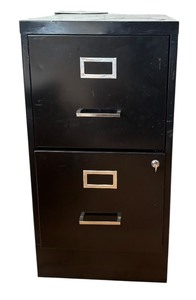 lot 125 image: Two Drawer Metal File Cabinet