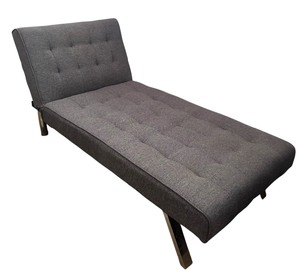 lot 124 image: Gray Tufted Chaise Lounge Chair