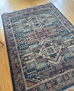 lot 134 image: Area Rug with Geometric Patterns, 66 x 92 Inches