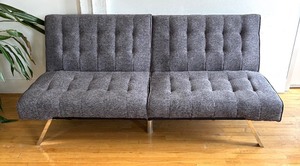 lot 136 image: Convertible Sofa Bed with Gray Upholstery