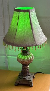 lot 43 image: Stylish Petite Lamp with Beaded Lampshade