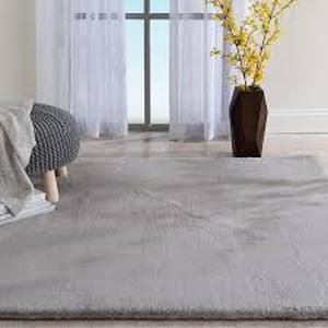 lot 22 image: Home Decorators Collection Piper Grey 5 ft. x 7 ft. Solid Polyester Area Rug   Customer Returns See Pictures