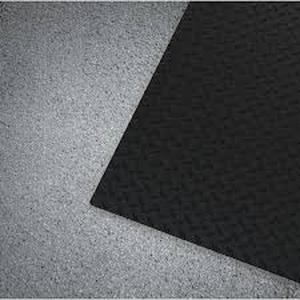 lot 14 image: Workforce Black 36 in. x 20 ft. Vinyl Diamond Plate Commercial Floor Mat     Customer Returns See Pictures