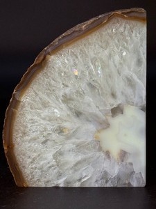 lot 53 image: Agate Quartz with Slight Rainbows is a captivating natural stone that blends the grounding beauty of agate with the clarity and light play of quartz. 3 lbs 1.3 oz.  1.400 kg.&nbspg.&nbsp