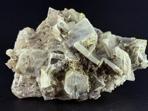 lot 67 image: Stunning Translucent Blocky Calcite (or BariteApatite) Crystal Cluster on Matrix - Fine Mineral Specimen. 5.8 oz.  0.165 kg.