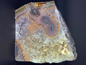 lot 70 image: All-Natural Amethyst Stalactite Crystal Eyes are rare and mesmerizing formations created over thousands to millions of years as mineral-rich water slowly dripped within a cave.&nbsp2 lbs 7 oz.  1.108 kg.