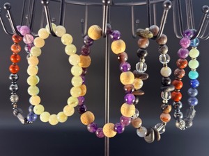 lot 81 image: 5 Stunning Natural Gemstone &amp Crystal Beaded &nbspBracelets.